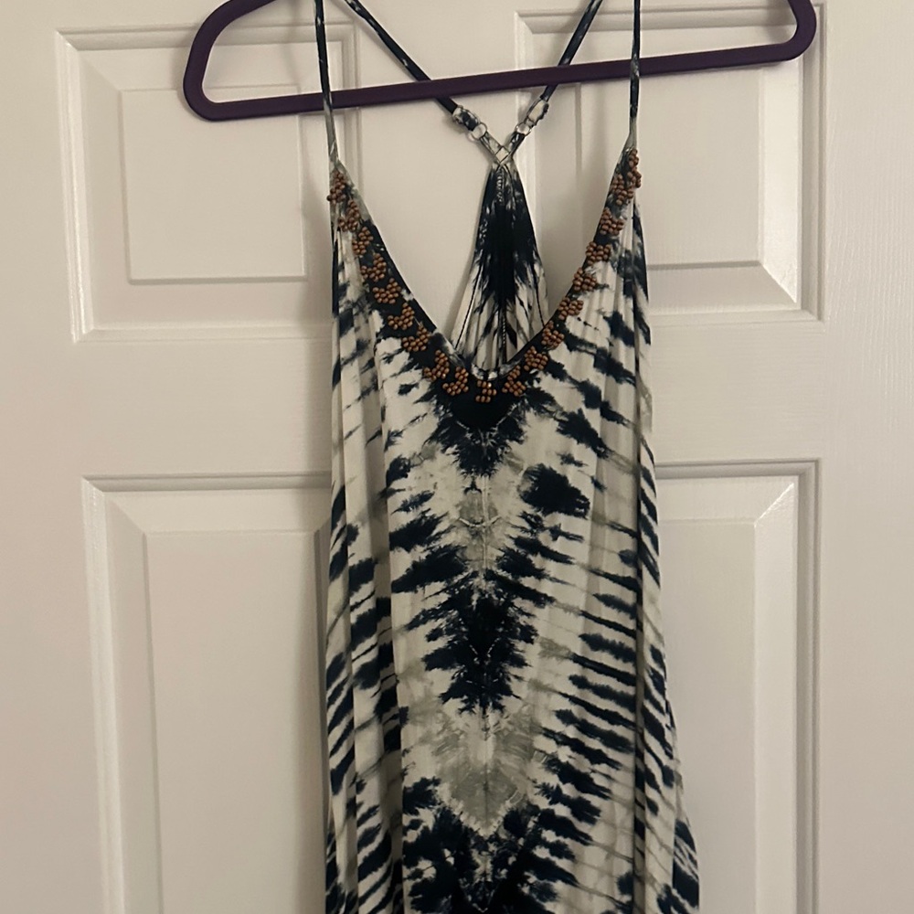 Santimon Strapless Tie-Dye Dress
